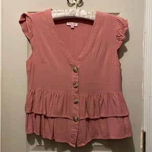 Pink Lily Ruffle Shirt